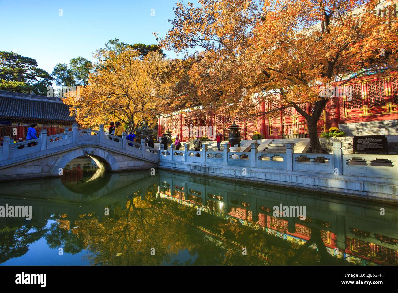 Pechino il parco xiangshan sole autunnale Foto Stock