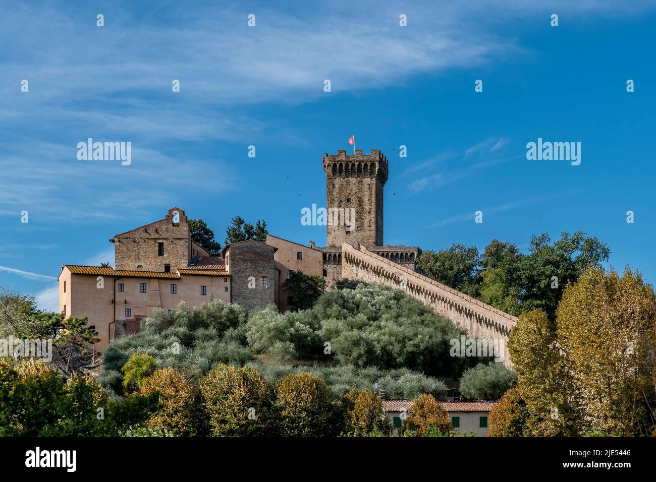 La bella fortezza medievale di Vicopisano, Pisa, Toscana, Italia Foto Stock