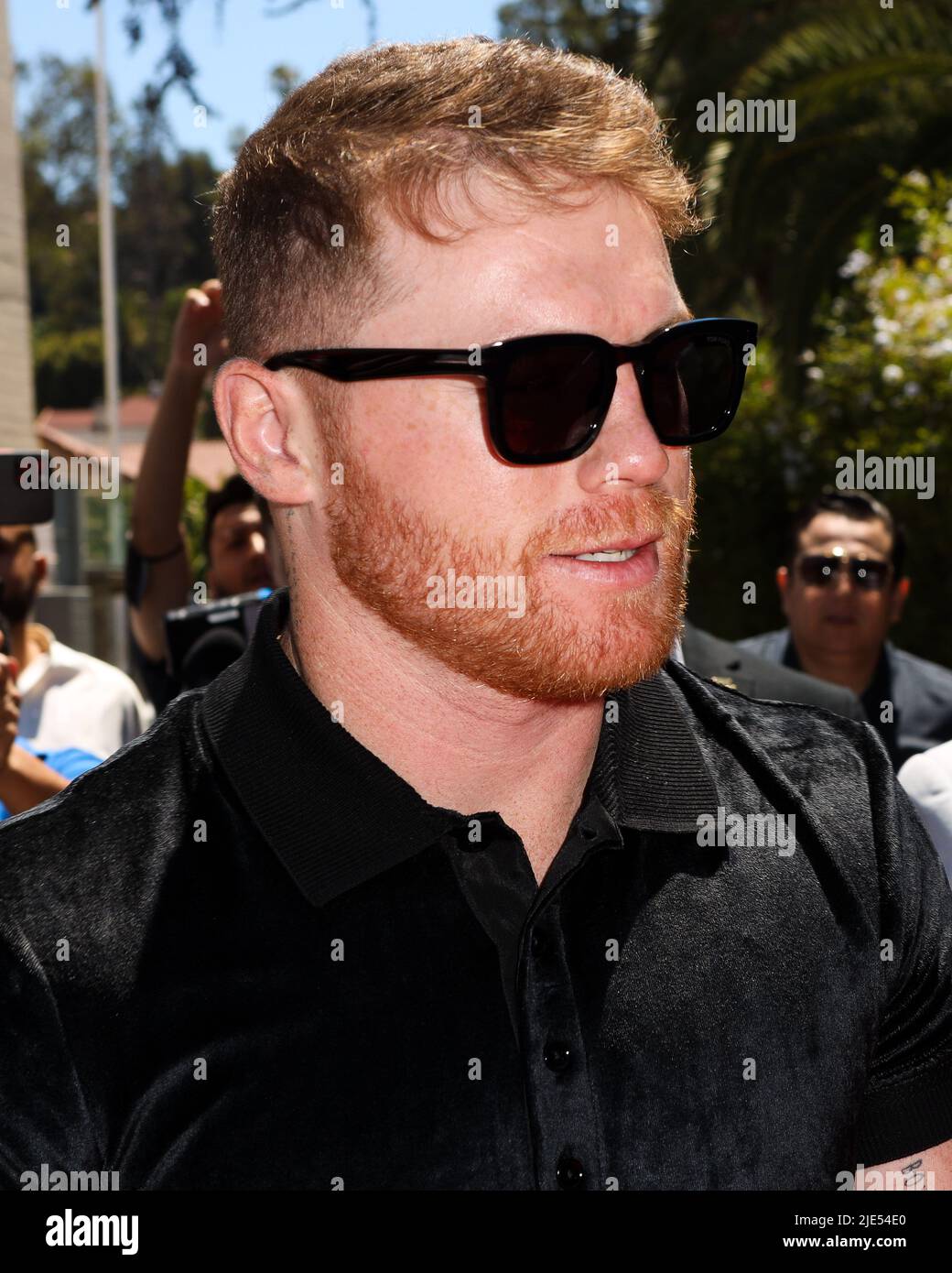 Canelo Alvarez e Gennadiy Golovkin si preparano per un terzo rematch il 17 settembre 2022 per l'indiscusso Super Middleweight Championship. (Foto di Alexander G. Seyum/Pacifc Press) Foto Stock