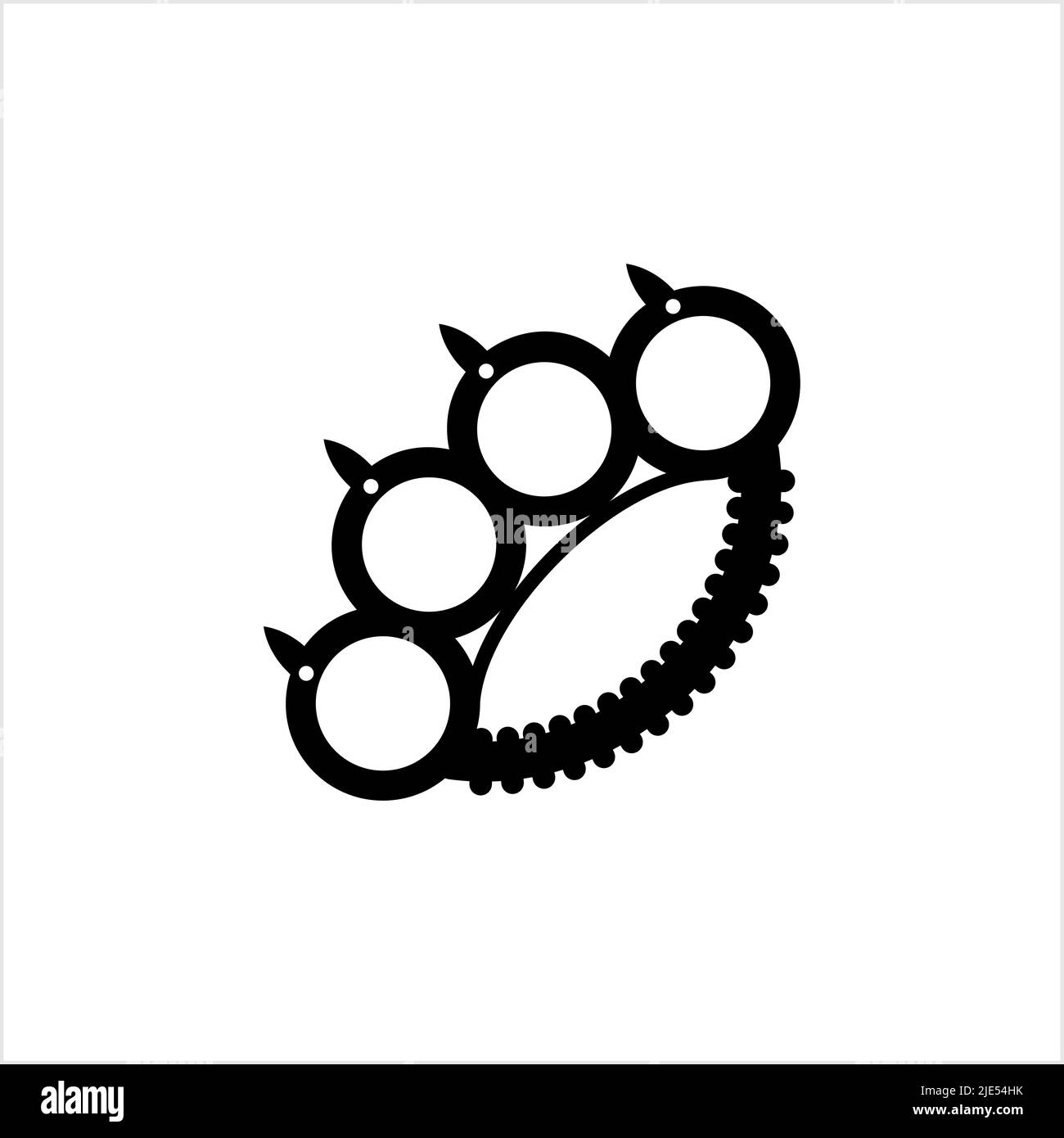 Ottone Knuckles icona, Fist arma icona Vector Art Illustrazione Illustrazione Vettoriale