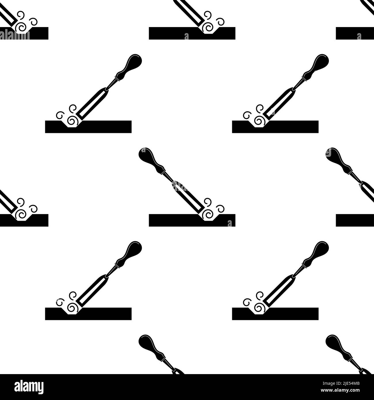 Scalpello icona disegno senza giunture, mano strumento icona, lama affilata per Carving, taglio di legno, metallo, pietra vettore illustrazione d'arte Illustrazione Vettoriale