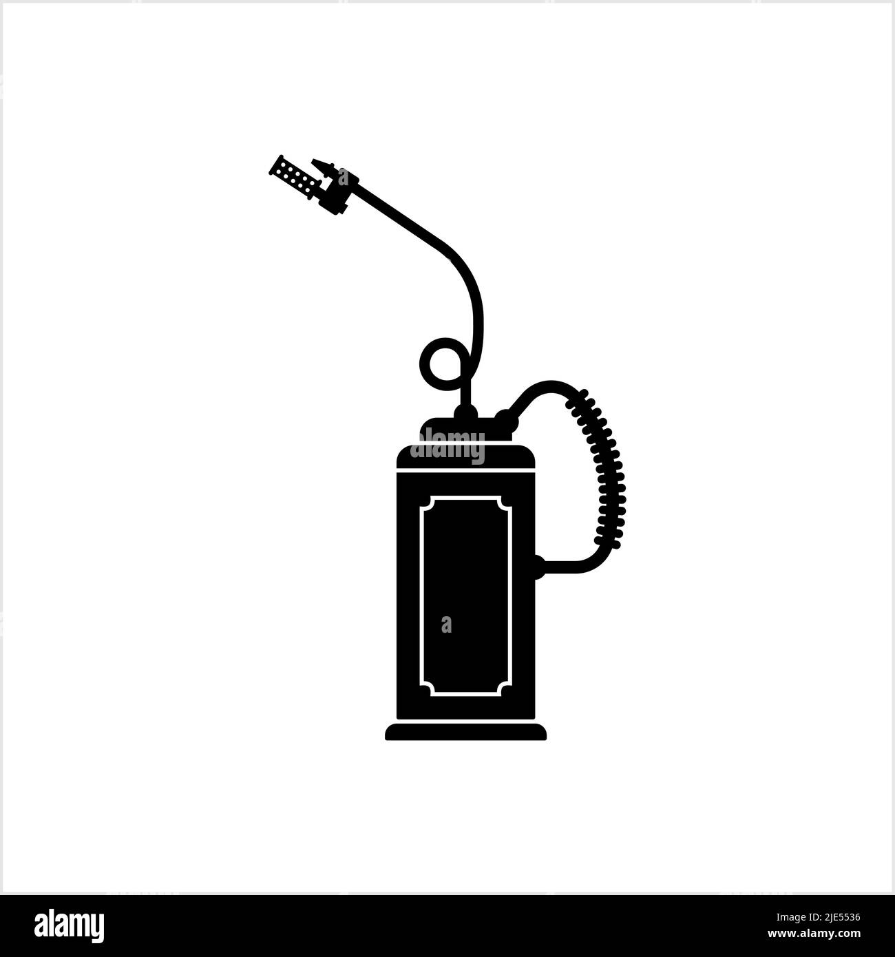 Flowing Torch icona, Wildfire accensione intenzionale fuoco di prevenzione fiamme Canister Vector Art Illustrazione Illustrazione Vettoriale