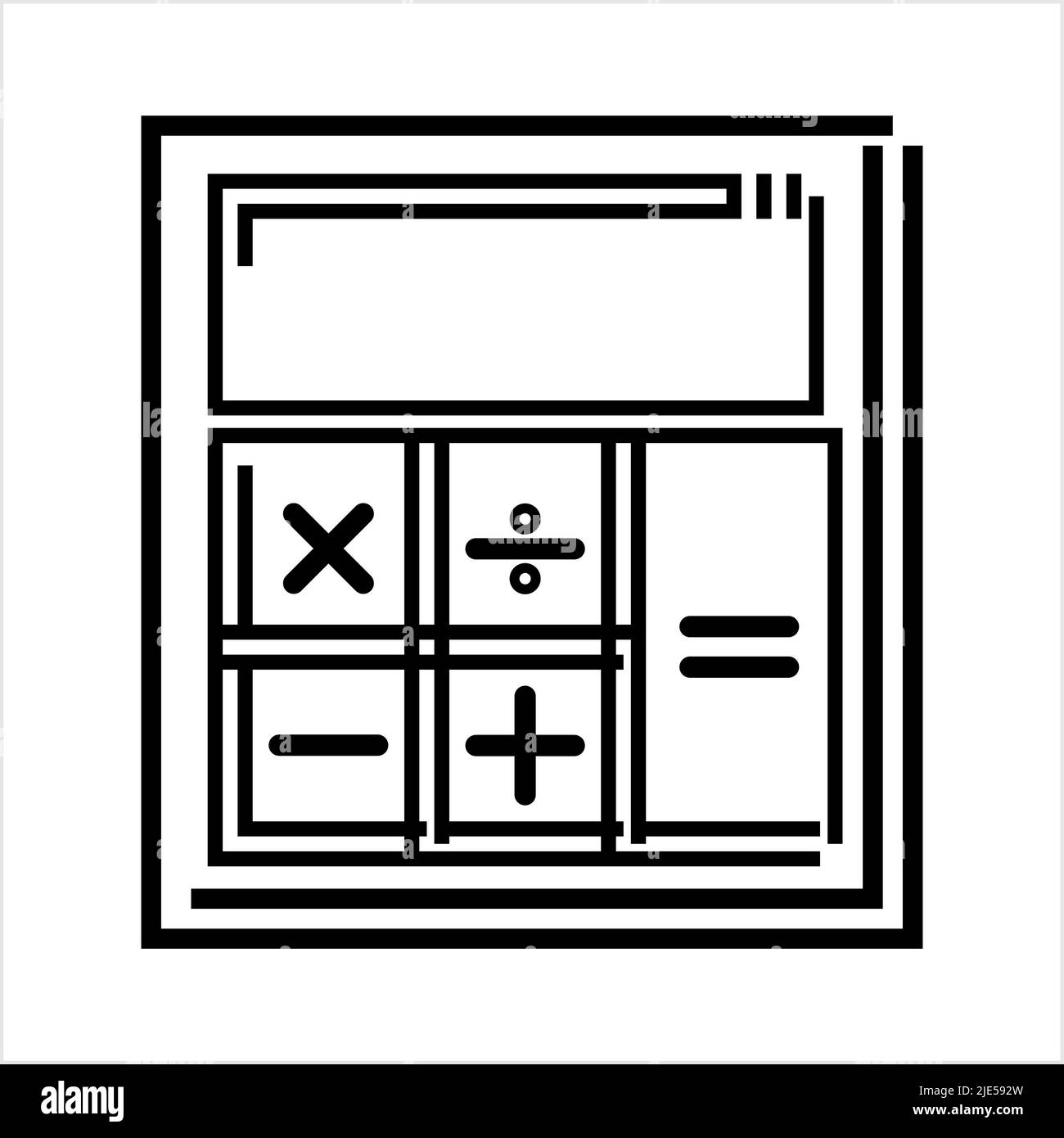 Icona Calcolatrice, tastiera Calcolatrice segno Illustrazione grafica vettoriale Illustrazione Vettoriale