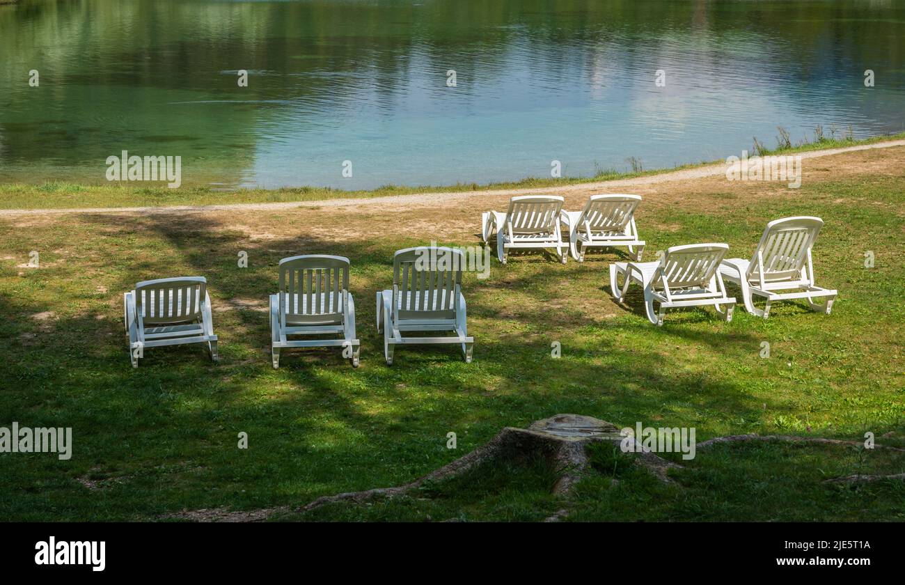 Riserva naturale di Nembia. Oasi naturalistica del lago di Nembia nel Trentino Alto Adige occidentale - Parco Naturale Adamello-Brenta - Nord Italia Foto Stock