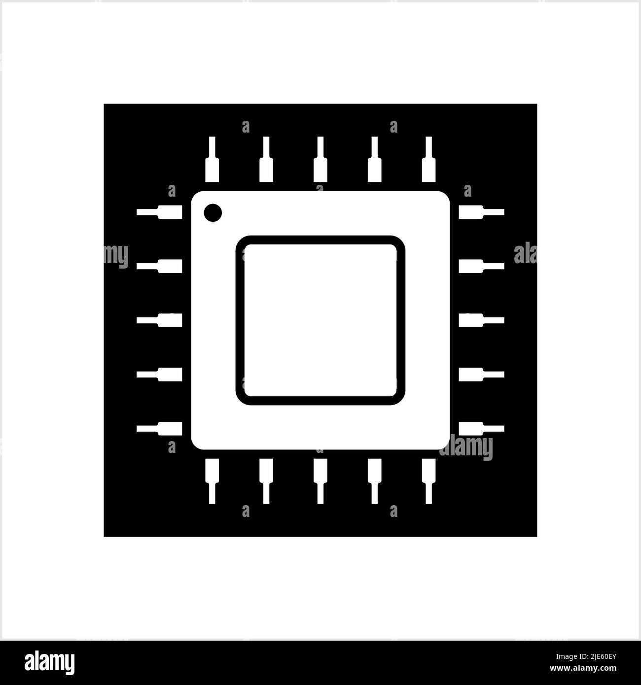 Icona CPU, illustrazione grafica vettoriale unità di elaborazione centrale Illustrazione Vettoriale