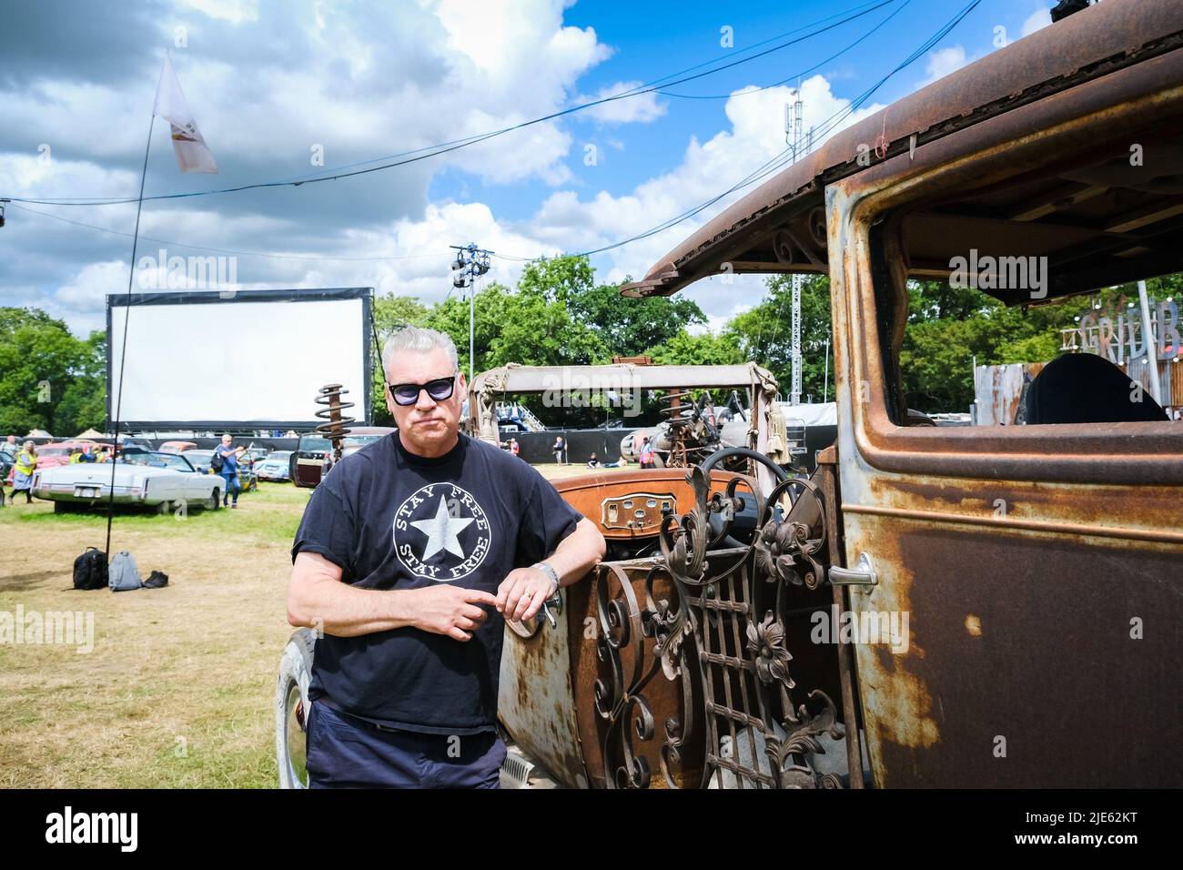 REGNO UNITO. 25th giugno 2022. REGNO UNITO. Sabato 25 giugno 2022. Mark Kermode fotografato a Cineramageddon durante il Glastonbury Festival Worthy Farm . Foto di Credit: Julie Edwards/Alamy Live News Foto Stock