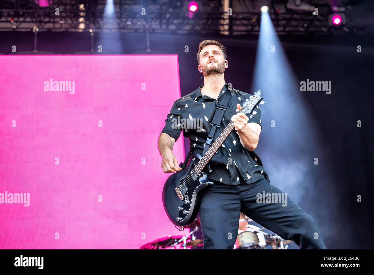 John Jones of Bring Me The Horizon performs at the Voodoo Music Experience  in City Park on Sunday, Oct. 27, 2019, in New Orleans. (Photo by Amy  Harris/Invision/AP Foto stock - Alamy