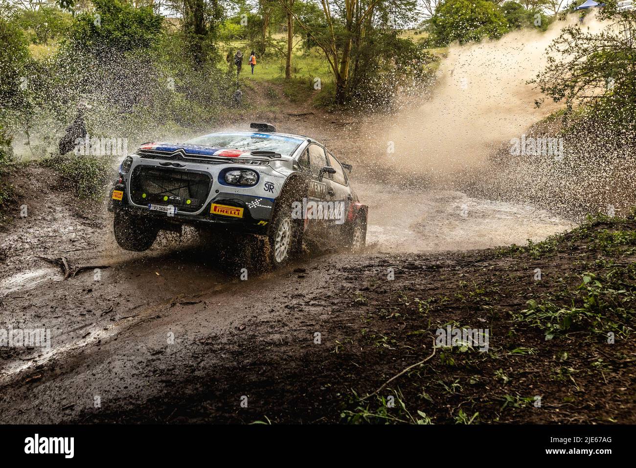 22 JOHNSTON Sean (Use), KIHURANI Alexander (usa), Citroen C3, azione durante il Safari Rally Kenya 2022, 6th round del WRC World Rally Car Championship 2022, dal 23 al 26 giugno 2022 a Nairobi, Kenya - Foto Nikos Katikis / DPPI Foto Stock