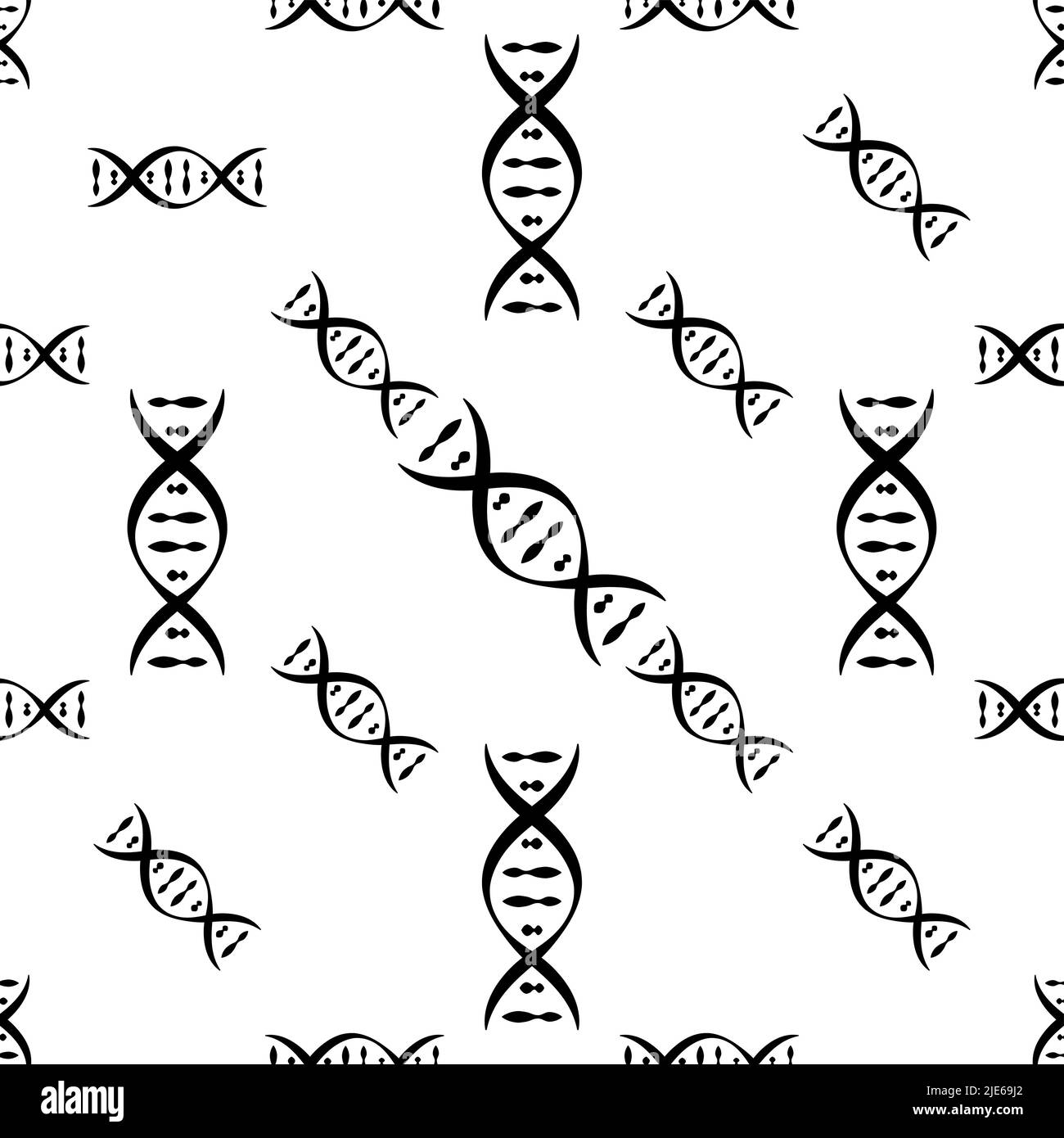 Illustrazione grafica vettoriale con pattern senza giunture icona DNA umano Illustrazione Vettoriale