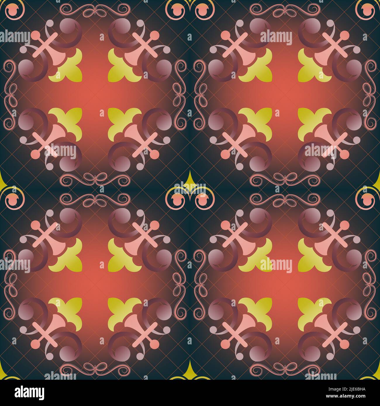 Elementi perfettamente uniformi, astratti e colorati in stile arabo, asiatico, latino-americano. Illustrazione Vettoriale