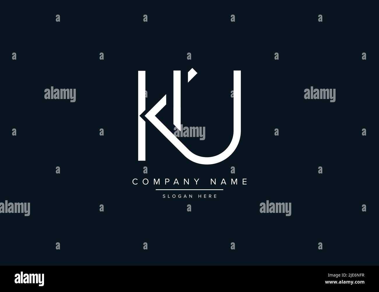 Alfabeto astratto lettera icona Logo KU Illustrazione Vettoriale