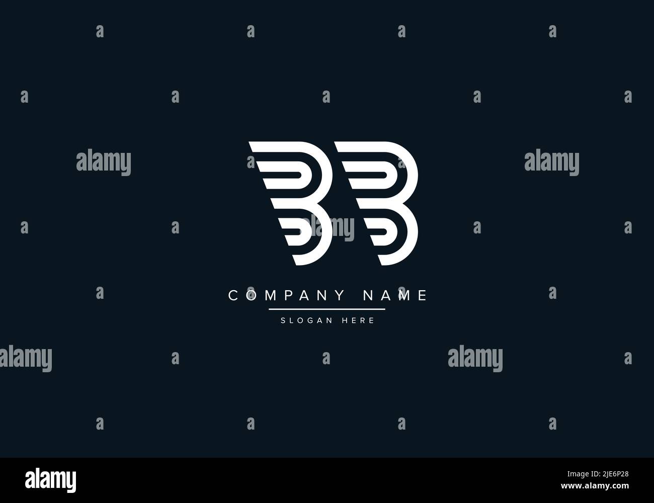 Alfabeto astratto lettera icona Logo BB Illustrazione Vettoriale