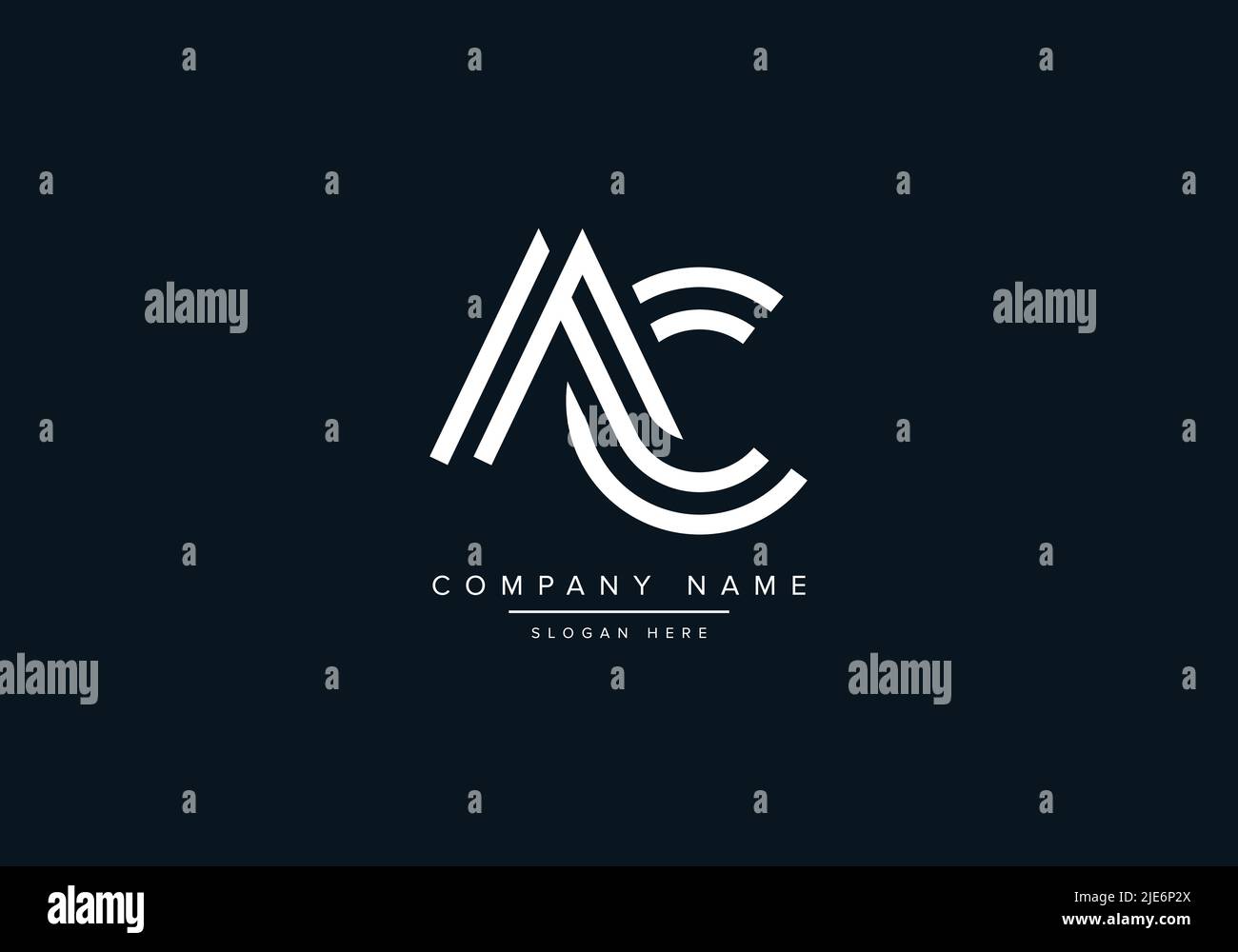 Alfabeto astratto lettera icona Logo AC Illustrazione Vettoriale