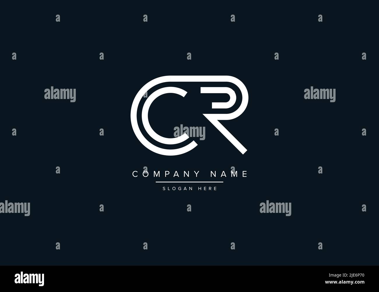 Alfabeto astratto lettera icona Logo CR Illustrazione Vettoriale