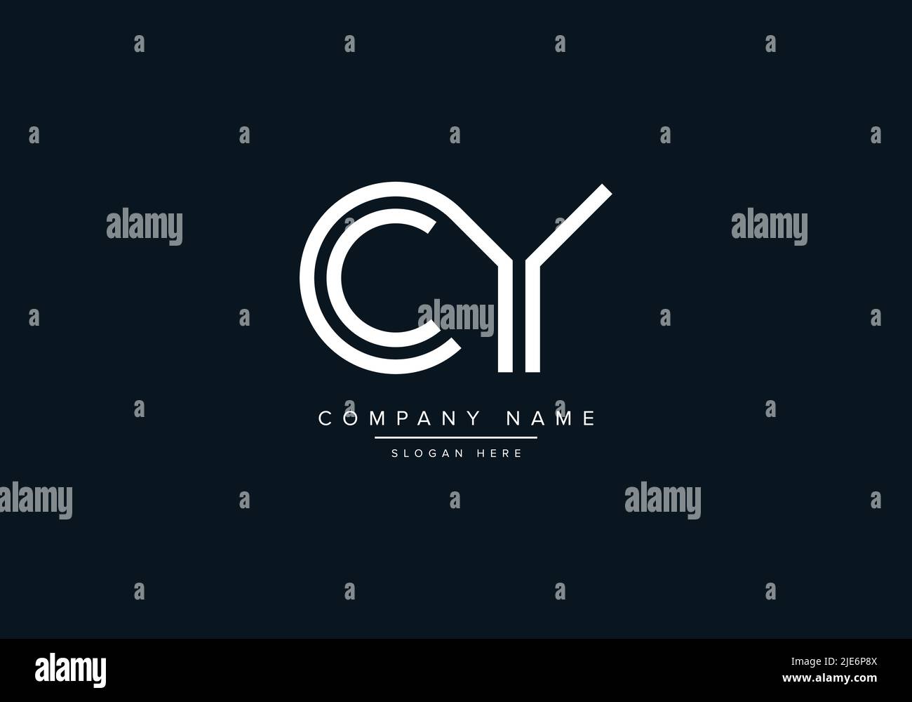 Alfabeto astratto lettera icona Logo CY Illustrazione Vettoriale