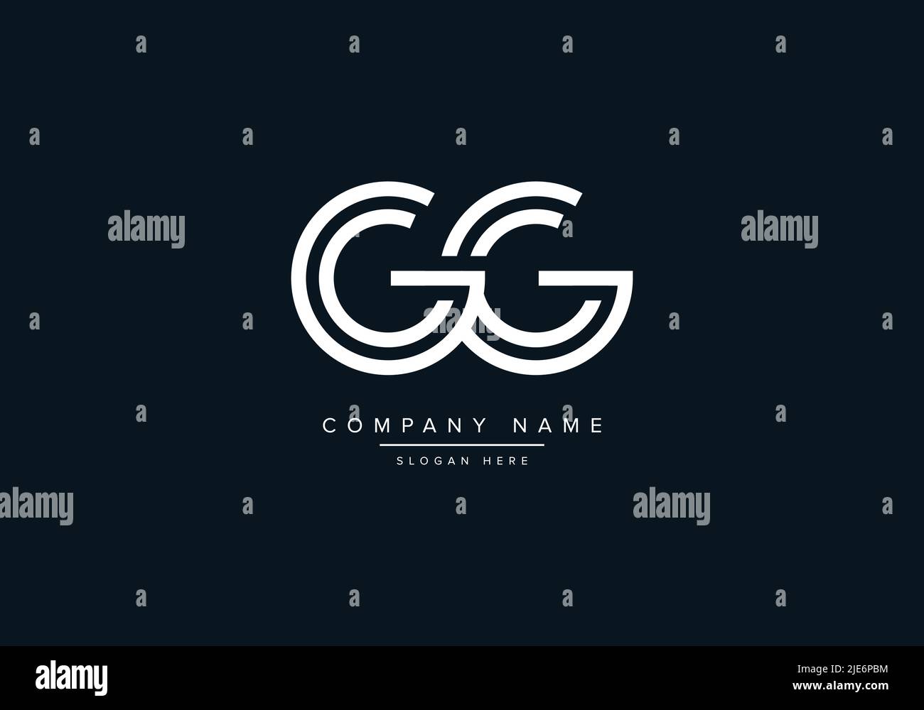 Alfabeto astratto lettera icona Logo GG Illustrazione Vettoriale