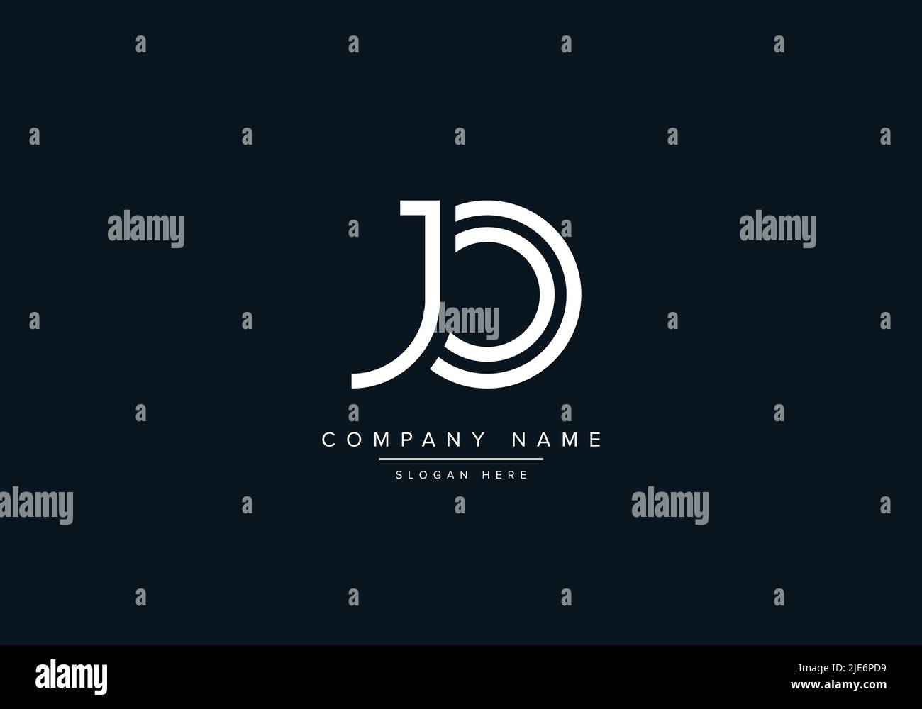 Alfabeto astratto lettera icona Logo JO Illustrazione Vettoriale