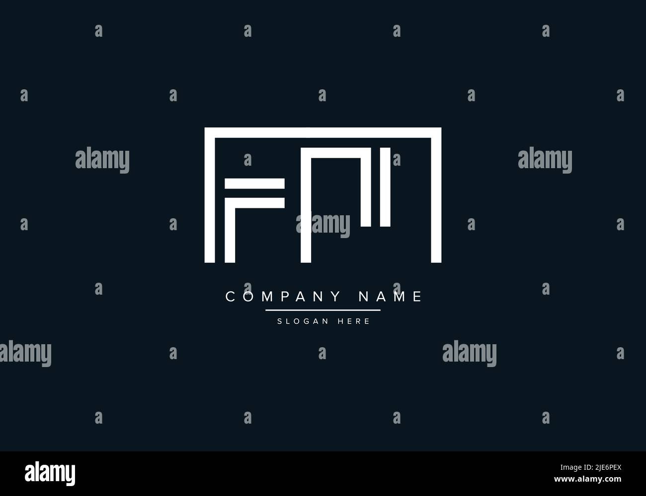 Alfabeto astratto lettera icona Logo FM Illustrazione Vettoriale