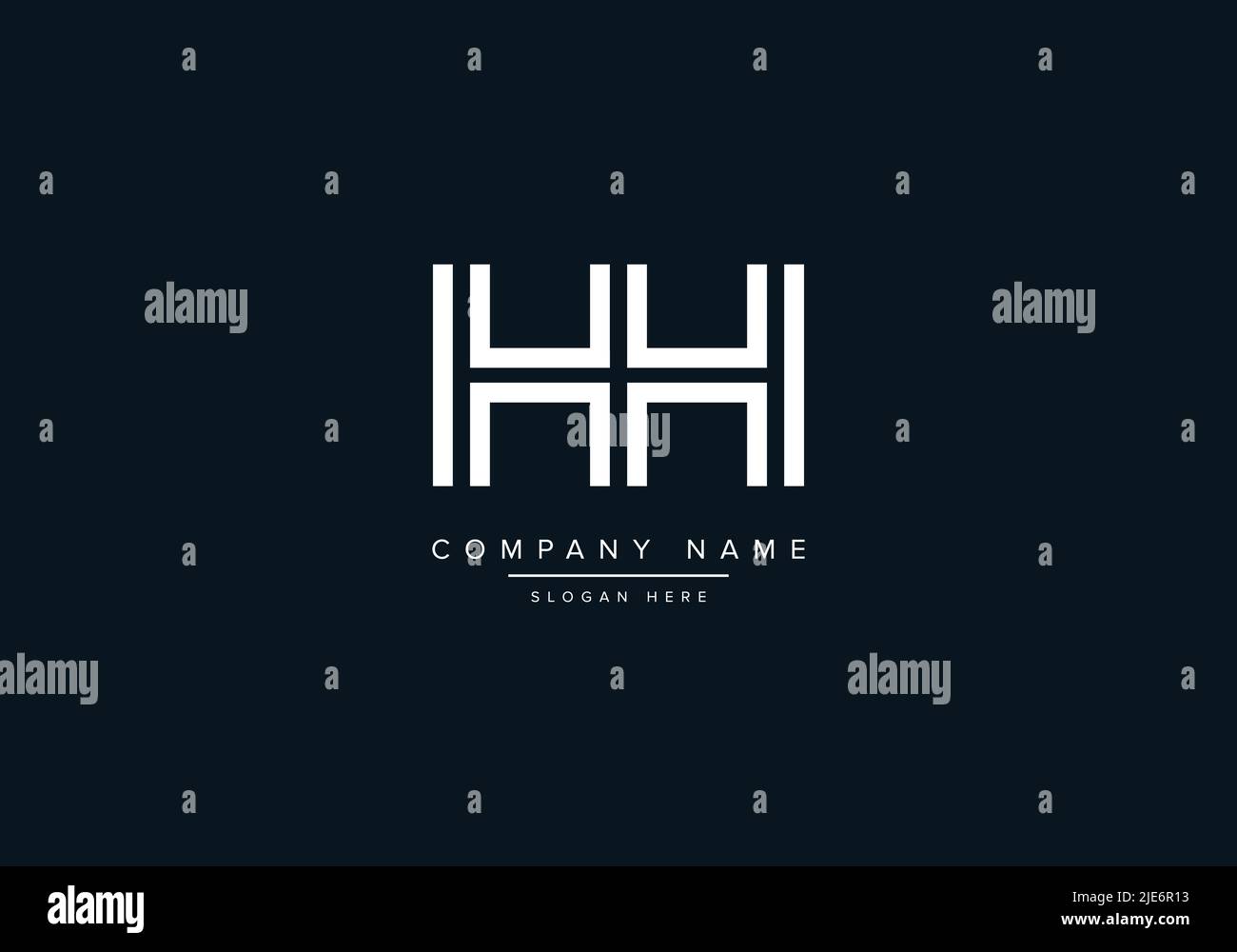 Alfabeto astratto lettera icona Logo HH Illustrazione Vettoriale