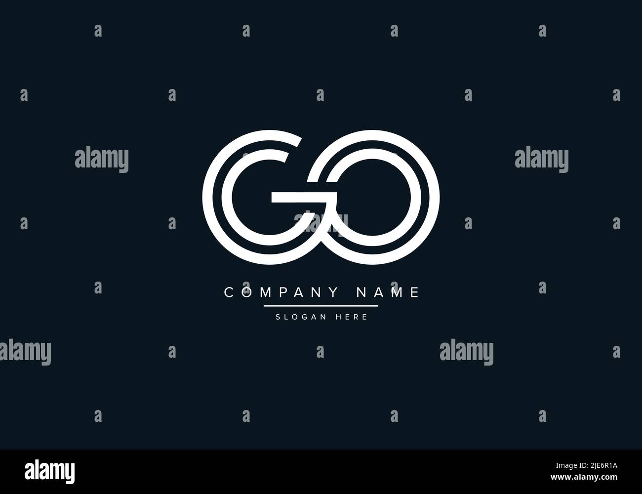 Alfabeto astratto lettera icona Logo GO Illustrazione Vettoriale