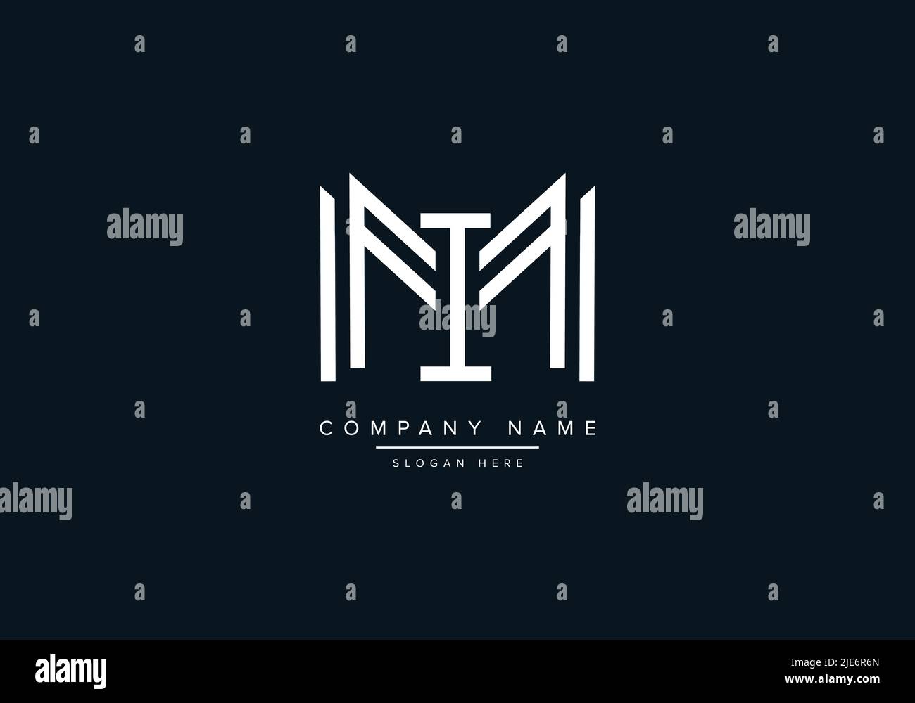 Alfabeto astratto lettera icona Logo MI Illustrazione Vettoriale