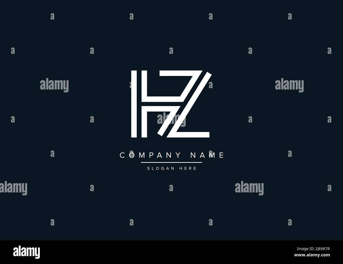 Alfabeto icona lettera astratta Logo HZ Illustrazione Vettoriale