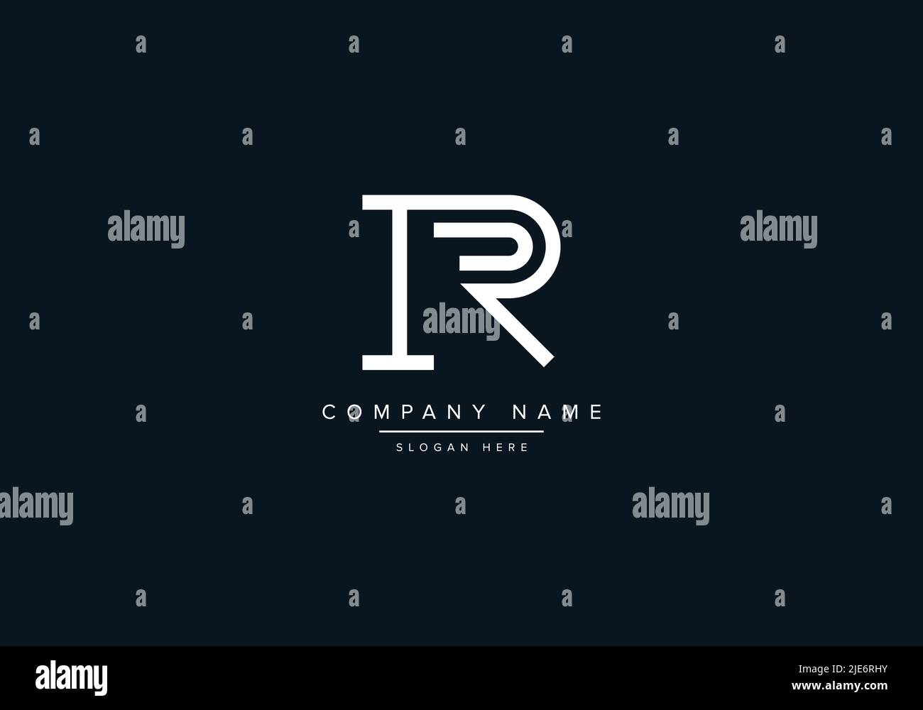 Alfabeto astratto lettera icona Logo IR Illustrazione Vettoriale