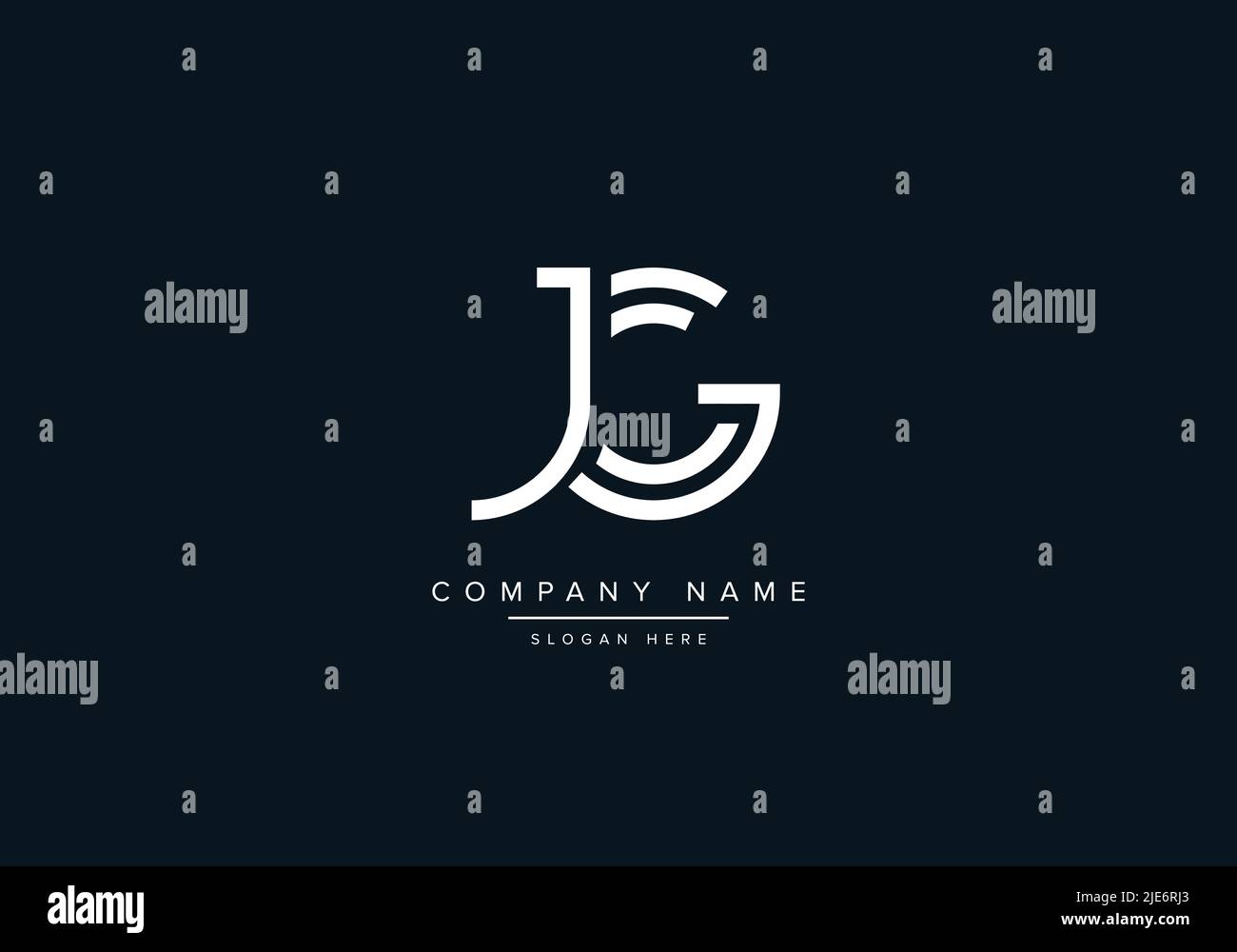 Alfabeto astratto lettera icona Logo JG Illustrazione Vettoriale
