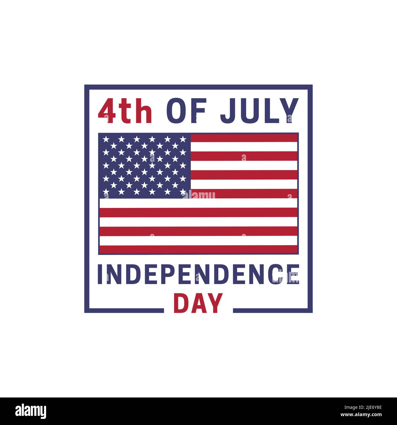 4th del giorno di indipendenza di luglio con illustrazione vettoriale del disegno della bandiera degli stati uniti. Illustrazione Vettoriale