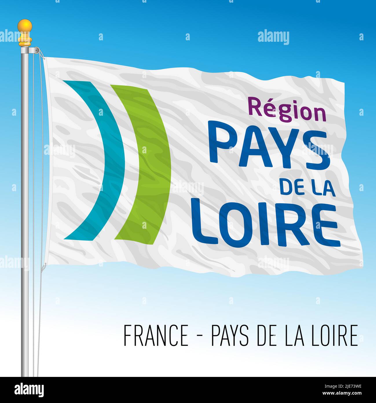 Pays de la Loire bandiera regionale, Francia, illustrazione vettoriale Illustrazione Vettoriale