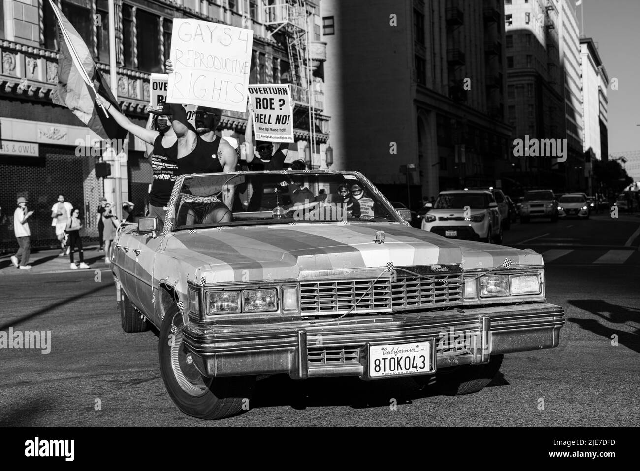 Roe Vs Wade protesta Downtown Los Angeles Foto Stock