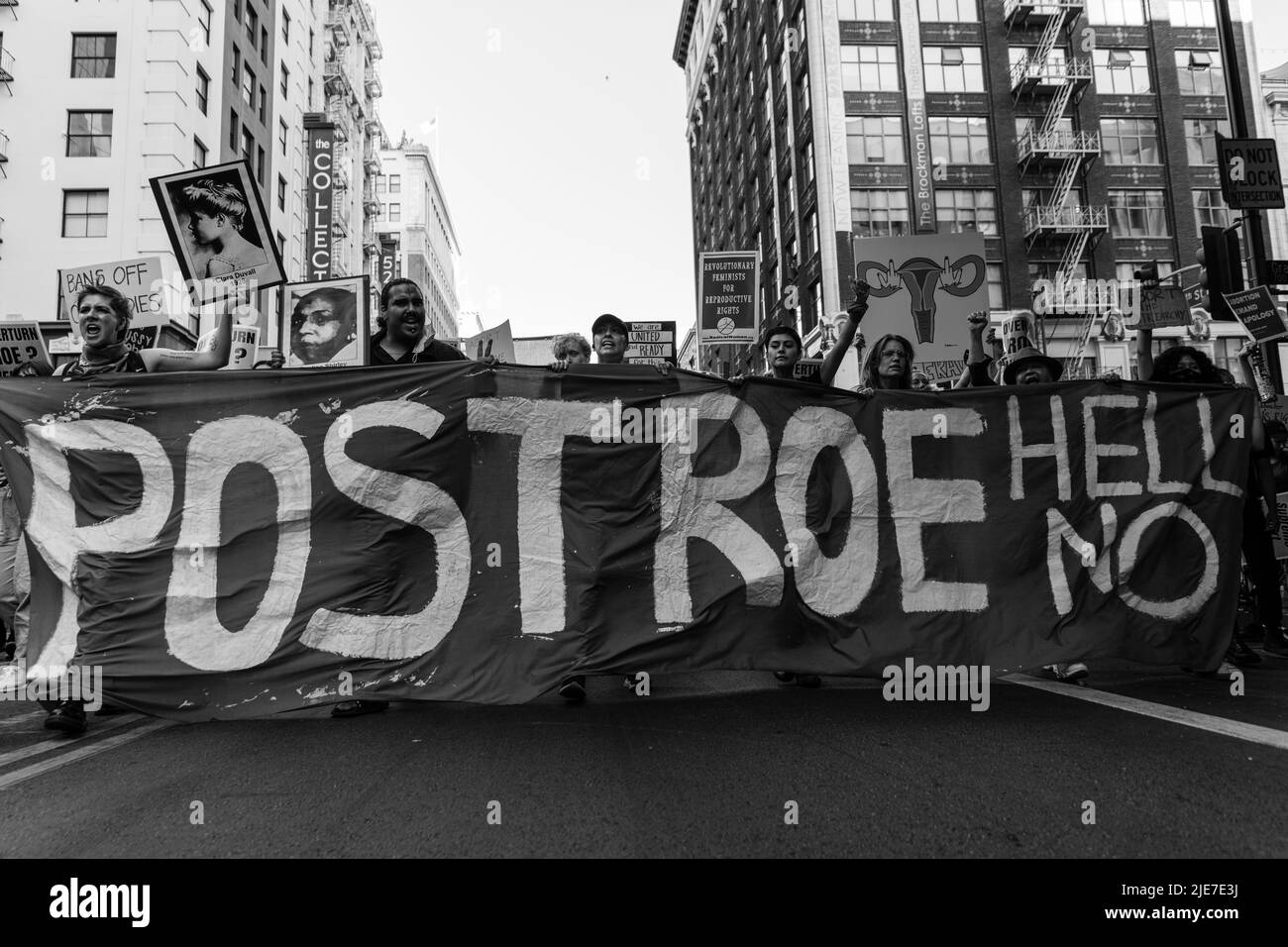 Roe Vs Wade protesta Downtown Los Angeles Foto Stock