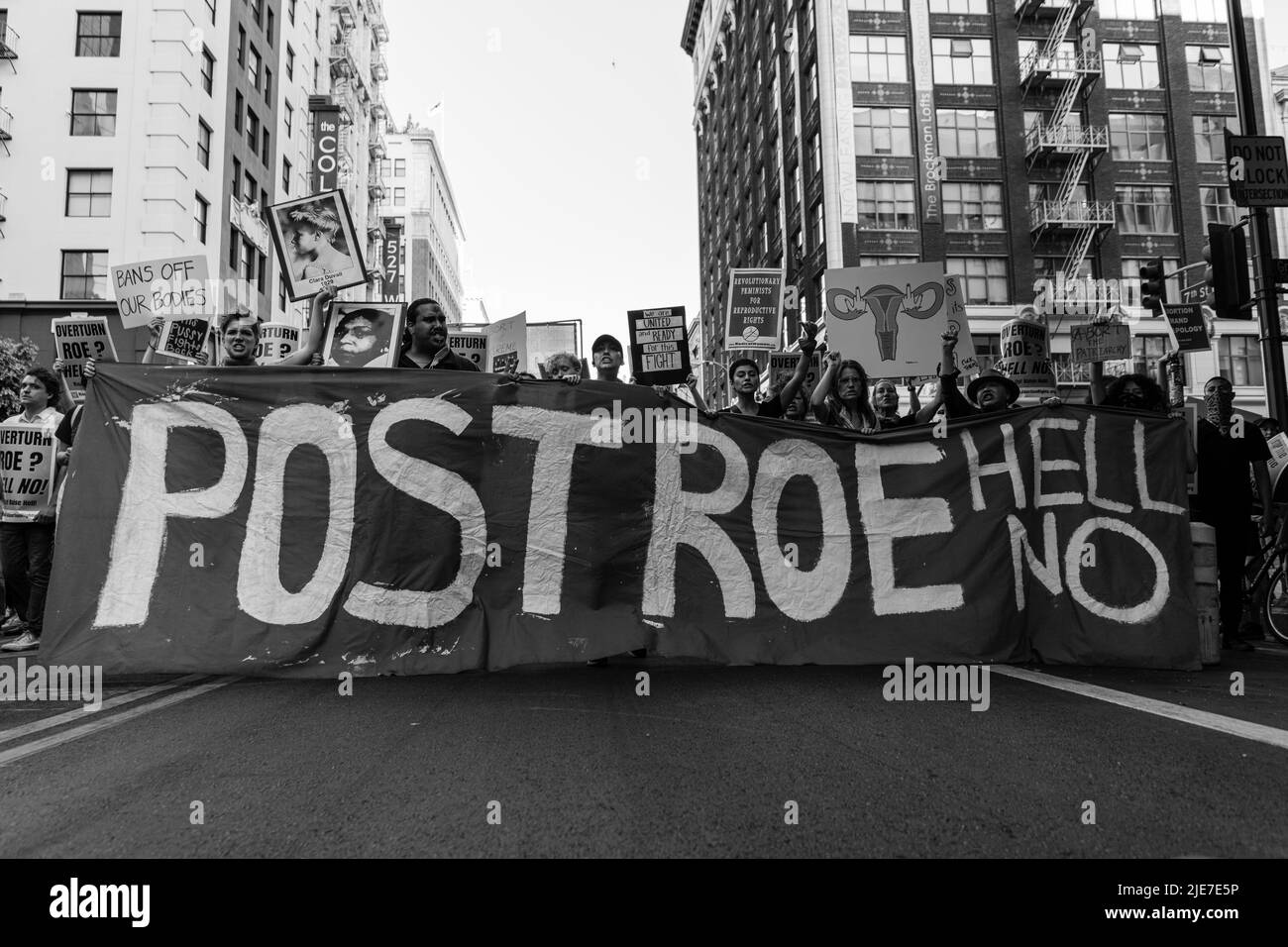 Roe Vs Wade protesta Downtown Los Angeles Foto Stock