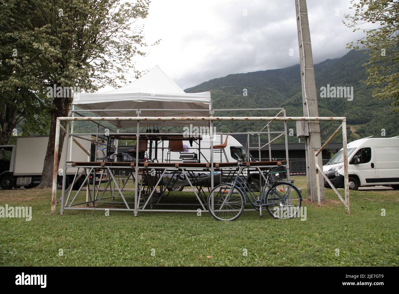 Festival Decapadiot Val d'Arc Aiguebelle : les préparatifs du festival Foto Stock