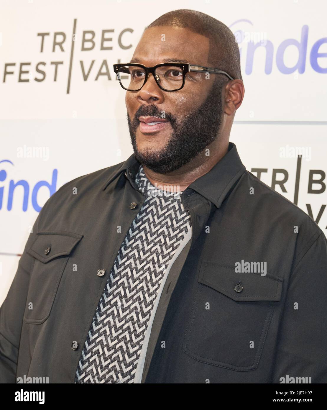 NEW YORK, NY, USA - 13 GIUGNO 2022: Tyler Perry partecipa al Tribeca Festival 'Serie di tirectors - Tyler Perry con Gayle King' agli Spring Studios. Foto Stock