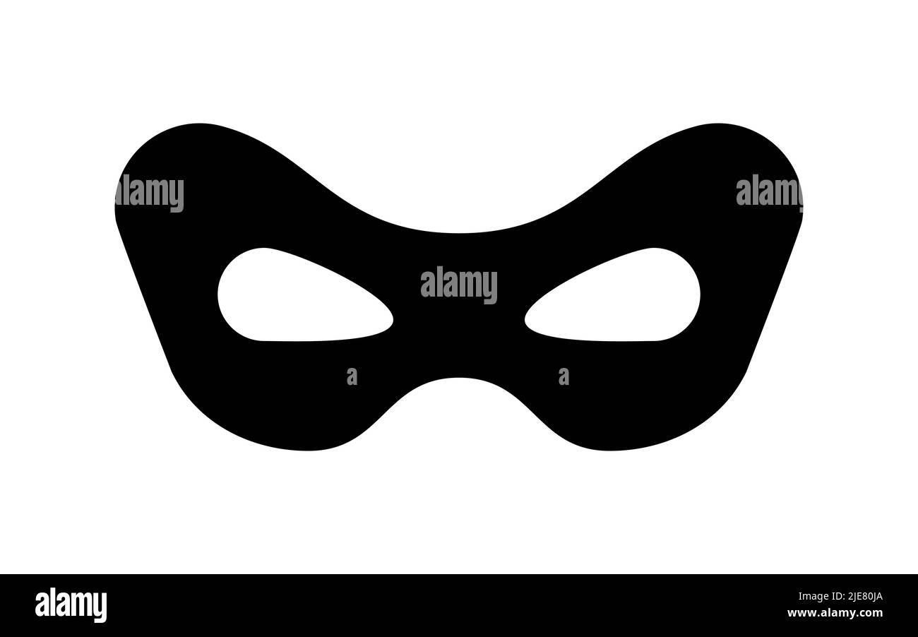 Maschera arrabbiato supereroe carnevale o bandito vettore icona. Illustrazione Vettoriale