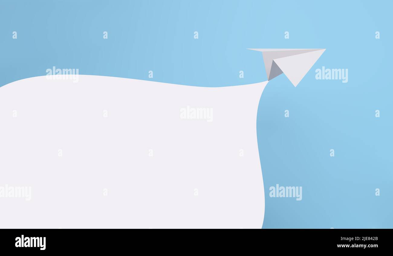 Piano cartaceo con nuvola per la progettazione su sfondo blu. Concetto di leadership del team aziendale. 3d rendering. Foto Stock