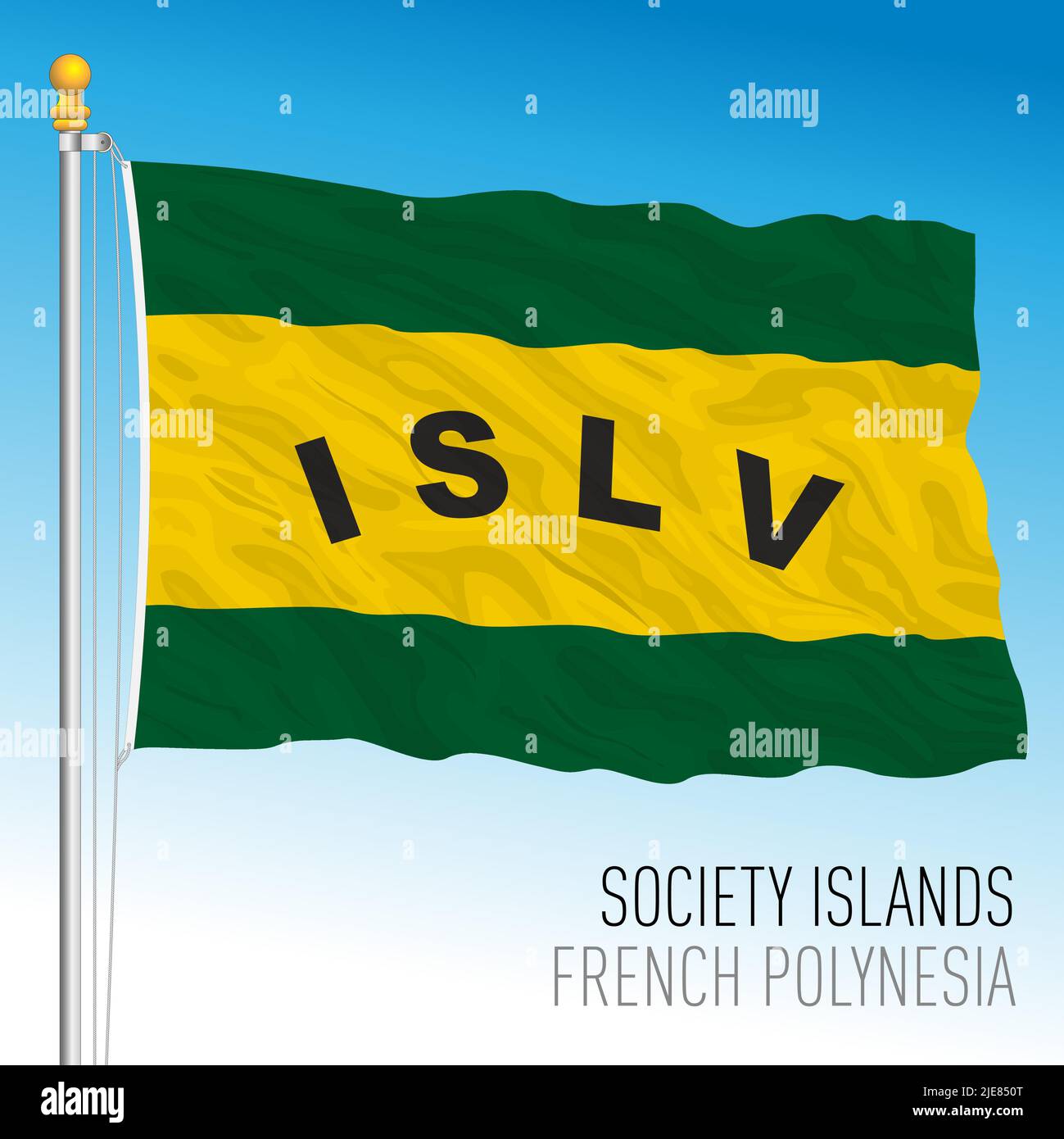 Bandiera delle Isole della società, polinesia francese, Francia, illustrazione vettoriale Illustrazione Vettoriale