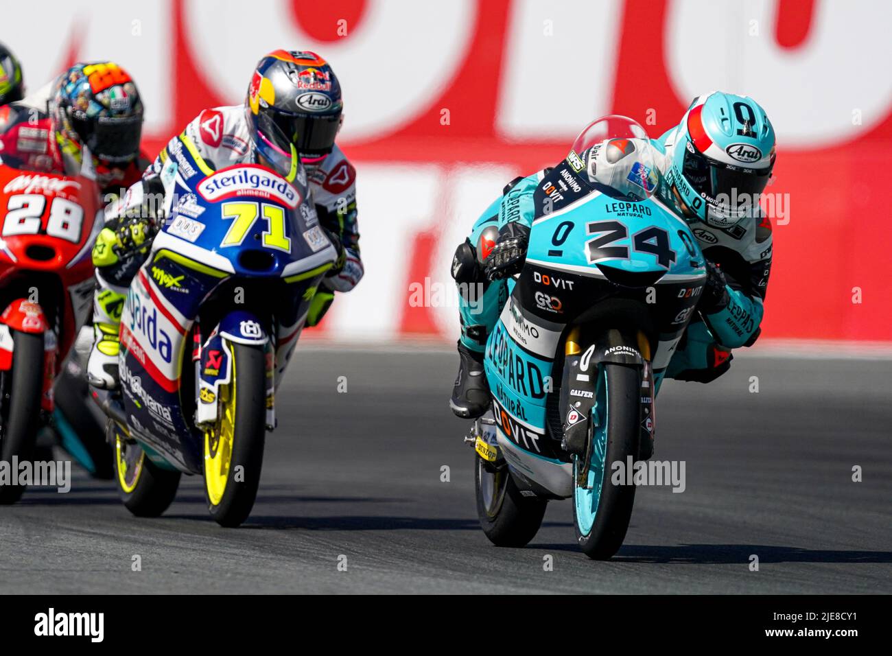 ASSEN, PAESI BASSI - GIUGNO 26: Tatsuki Suzuki di Leopard Racing e Giappone durante la Moto3 dei Paesi Bassi al TT Assen il 26 giugno 2022 ad Assen, Paesi Bassi. (Foto di Andre Weening/Orange Pictures) Foto Stock