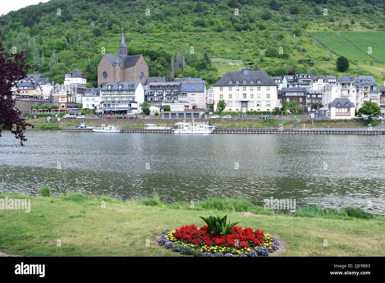 Vista su Cochem presso la Mosella Foto Stock