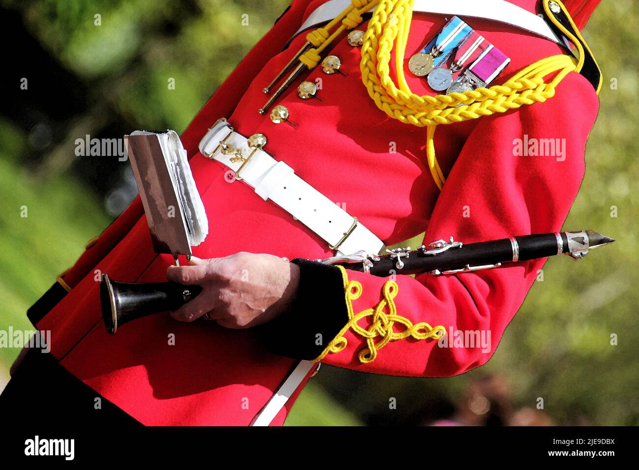 Effetto acquerello astratto di un musicista militare britannico Foto Stock