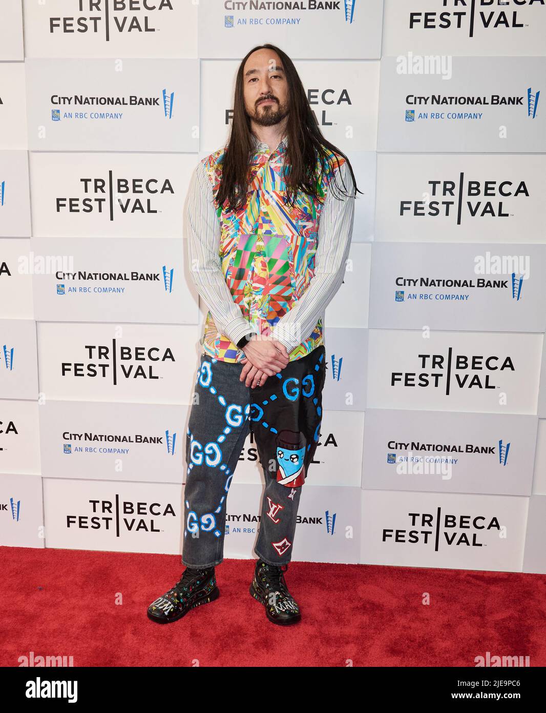 NEW YORK, NY, USA - 13 GIUGNO 2022: Steve Aoki partecipa al Tribeca Festival 'Storytellers - Steve Aoki con Jacques Morel' agli Spring Studios. Foto Stock