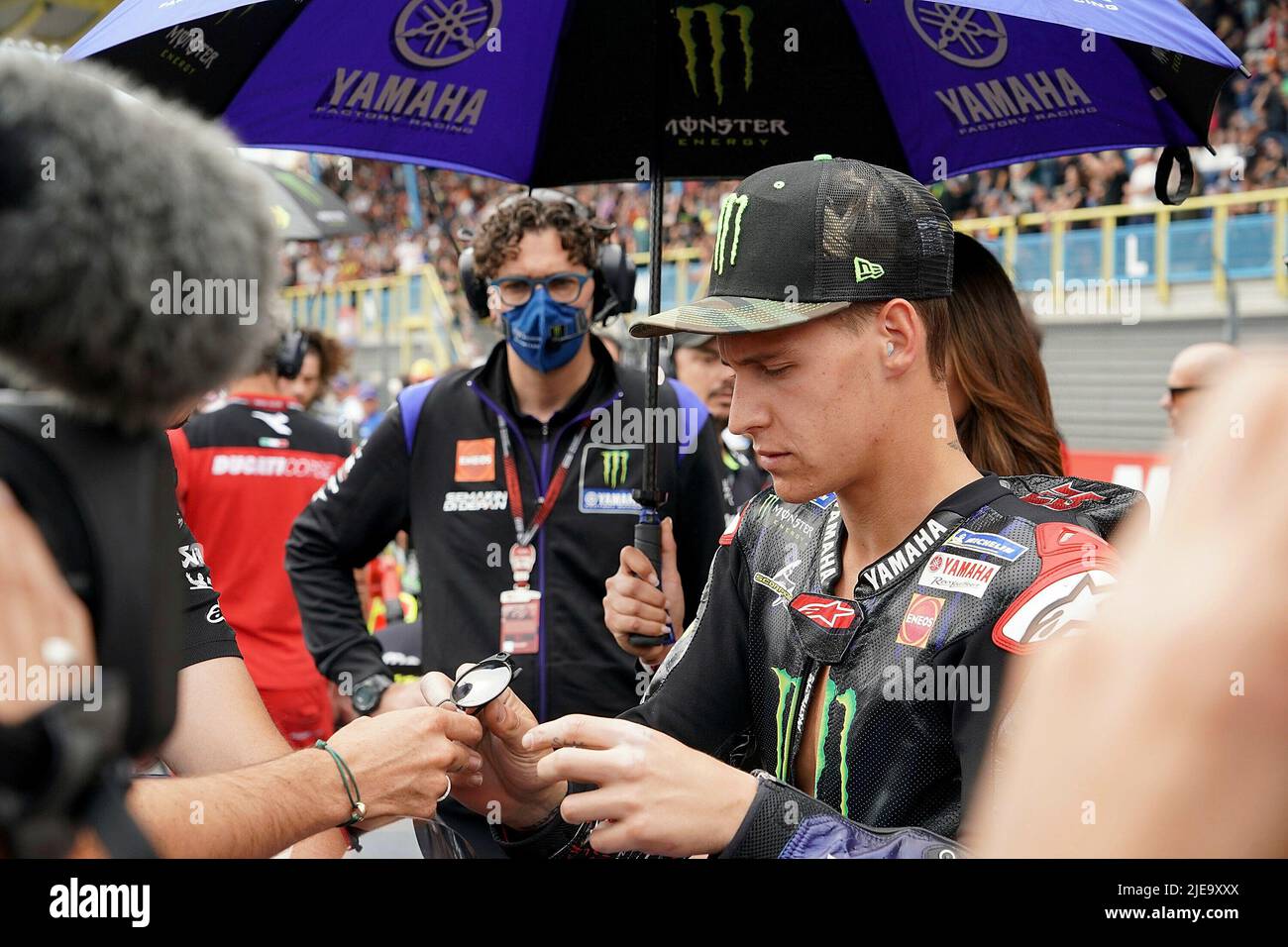 06/26/2022, TT Circuit Assen, Assen, Gran Premio d'Olanda 2022, nella foto Fabio Quartararo dalla Francia, Monster Energy Yamaha MotoGP Foto Stock