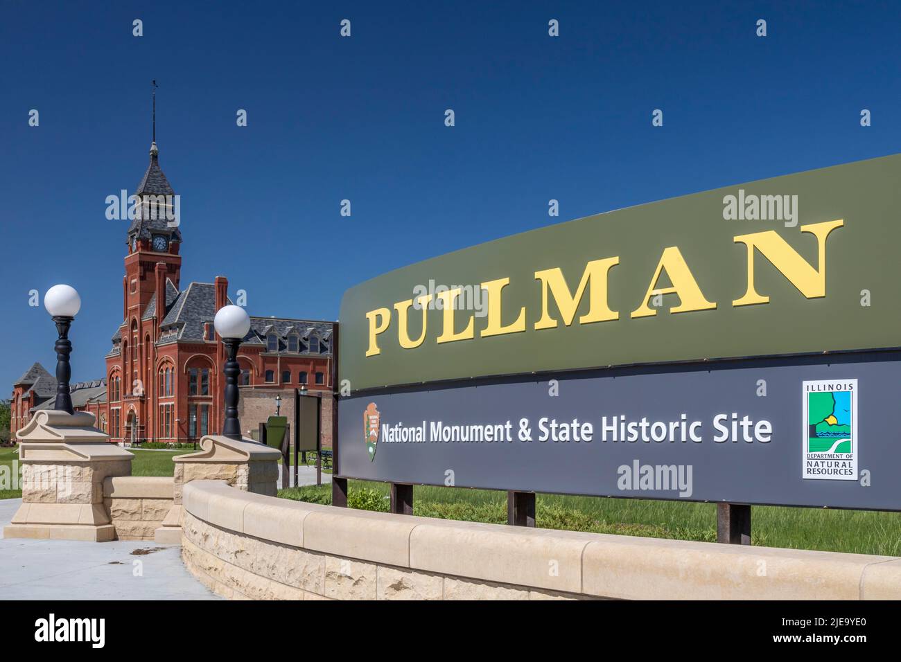 Chicago, Illinois - Pullman National Monument, il sito di una città aziendale e di fabbriche che George Pullman ha utilizzato per produrre auto da letto Pullman in t Foto Stock
