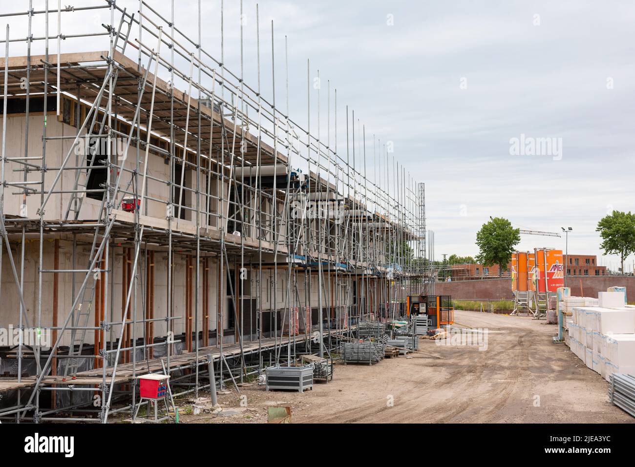 Nuovo cantiere di costruzione a Helmond, Paesi Bassi Foto Stock