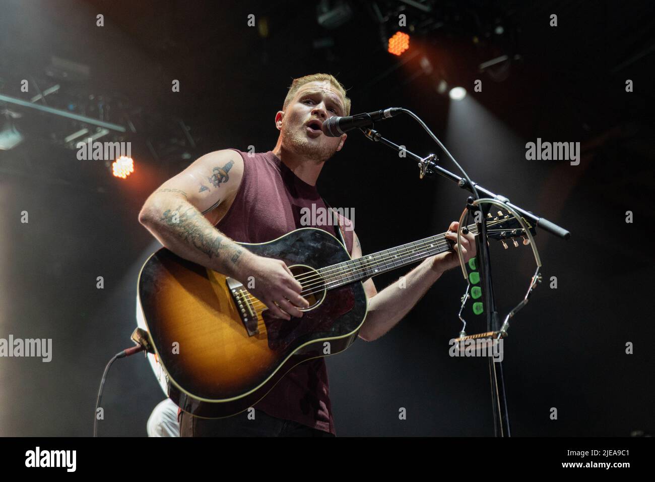 Milwaukee, Stati Uniti. 25th giugno 2022. Zach Bryan al Summerfest Music Festival il 25 giugno 2022, a Milwaukee, Wisconsin (Photo by Daniel DeSlover/Sipa USA) Credit: Sipa USA/Alamy Live News Foto Stock