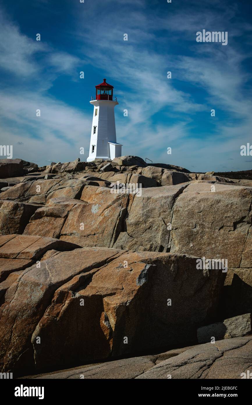 Peggy punta il faro a Peggy's Cove Nova Scotia Foto Stock