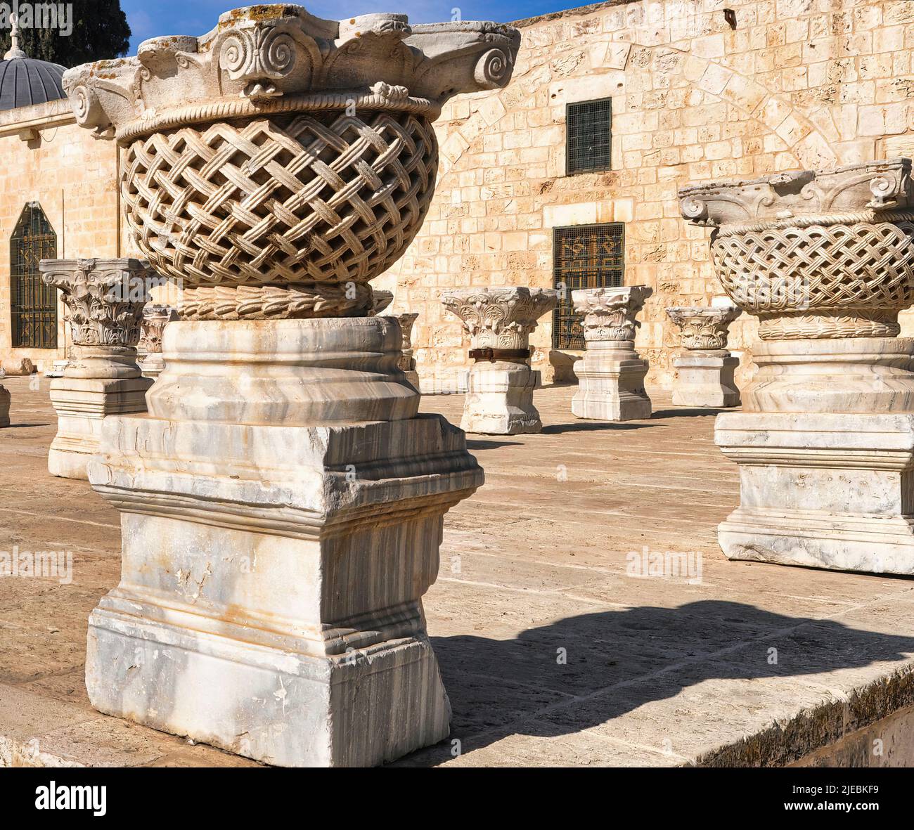 Il Monte del Tempio di Gerusalemme è il terzo luogo più sacro per i musulmani, dopo la Mecca e Medina. Foto Stock