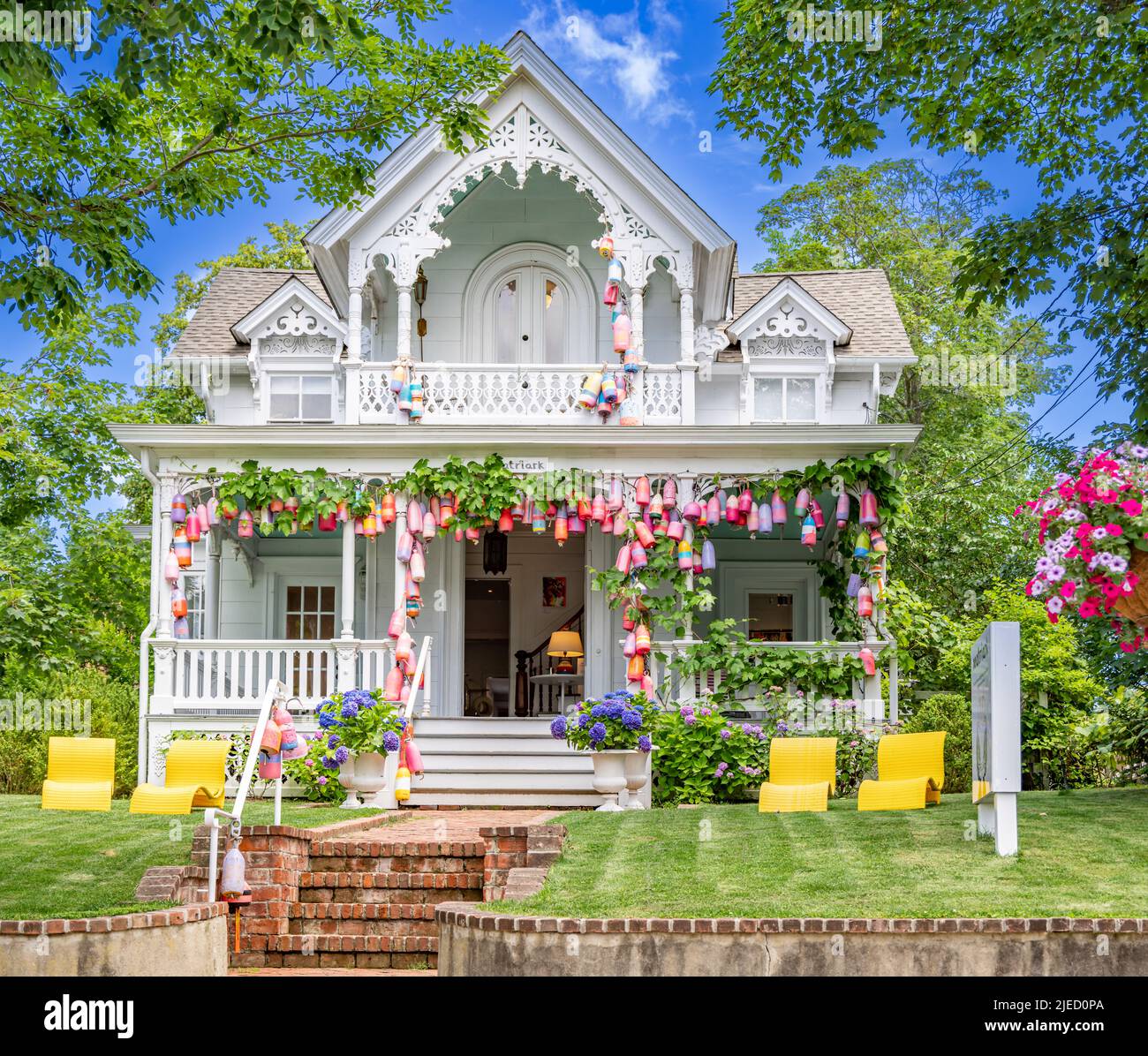 L'esterno anteriore di Matriark, un negozio di lusso a Sag Harbor, NY Foto Stock