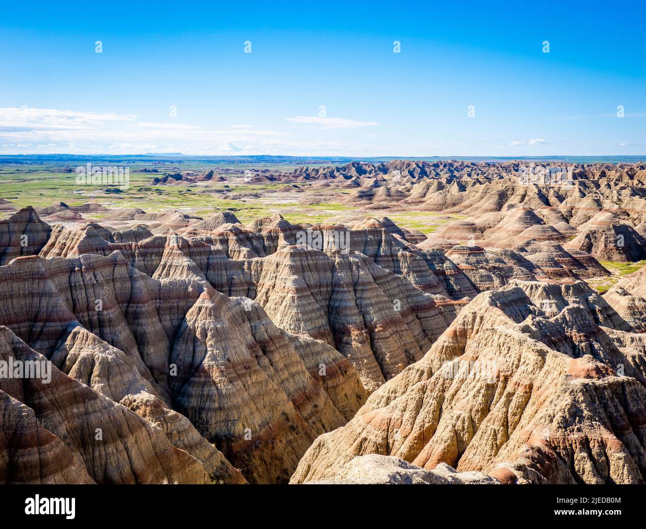 Il Badlands Wall al Big Badlands si affaccia nel Badlands National Park nel South Dakoya USA Foto Stock